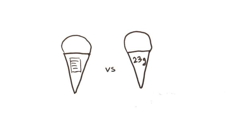 Visualizing teaspoons of sugar in processed food